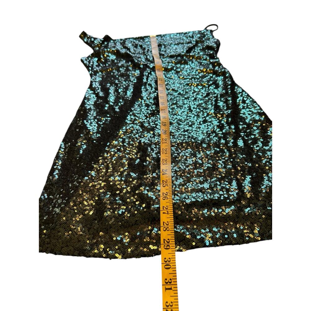 The Vintage Shop Green Sequined One Shoulder Dress - Size L - Picture 14 of 14